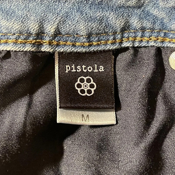 Women's M Pistola Fringed Jean Shorts Ultra Low Rise Zipper Fly Light Wash - Picture 5 of 7